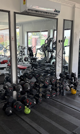 Dumbbell and kettlebell rack at Enoba Gym Center